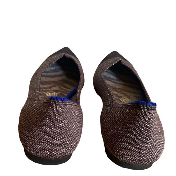 Rothy’s The Point Flats Women’s 8 Metallic Brown Blue Trim Washable - Picture 5 of 8